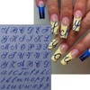 4 Sheets Gothic Letter Nail Art Stickers Valentine's Simple 3D