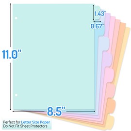 Forvencer 96Pcs/12Set Binder Dividers with Tabs, Big 8 Tabs, Write&Erase Plastic Dividers for 3 Ring Binder, Binder Tabs for Organizer, 3 Ring Binder Dividers with Tabs for School Office Home Supplies