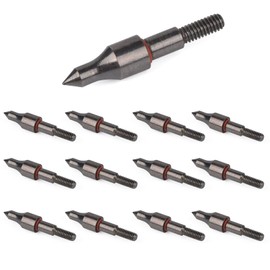 12 x 100 g Black Screw in Practice Broad Tip Arrowheads Archery Bullet Field Points, Small Game Crossbows Compound Bows Arrow Tips for Targeting Practice Hunting Shooting Black