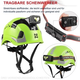 HEARMOR LED Protective Helmet ABS Construction Helmet Construction Worker Helmet Forestry Helmet Adult Construction Site Helmet Certification EN397 and EN12492 Shock Absorption Penetration Resistance