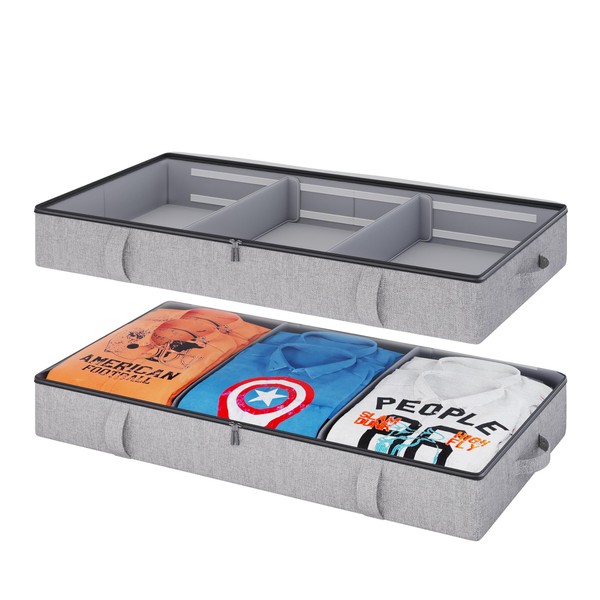 Vailando Under Bed Storage, 2 Pack Under Bed Storage Containers
