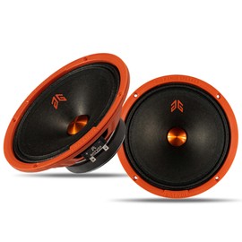 Gaooger MX65P1 Midrange Loudspeaker 6.5" Orange Dust Cap, 200W Max, 4 Ohms, Premium Quality Audio Door Speakers for Car or Truck Stereo Sound System, Orange (2 Speaker)