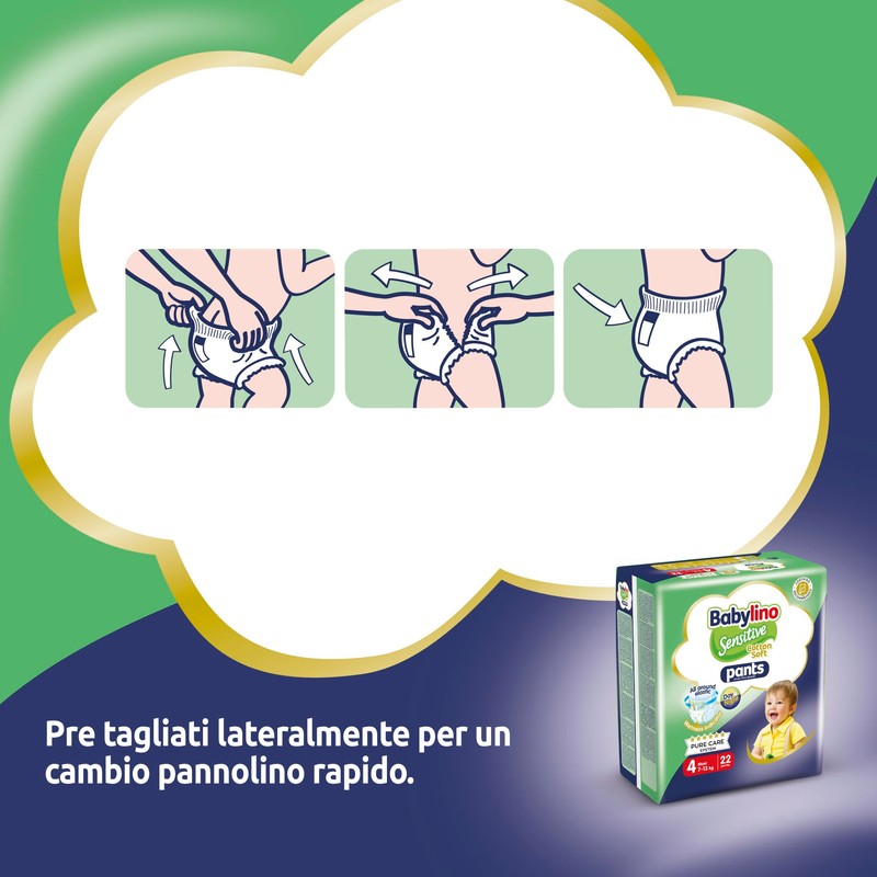 Babylino Sensitive Cotton Soft Nappies Size 4 Pants Maxi (7-13