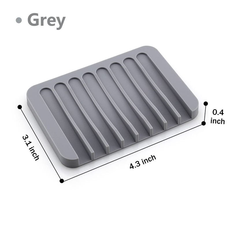 Self Draining Soap Dishes, 3 Pcs Silicone Soap Saver, Waterfall