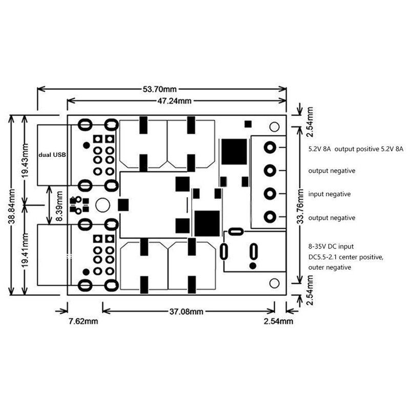 Hilitand DC-DC Converter Module, 12V-24V 8-35V to 5V 8A 4