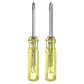 QUARKZMAN 2 Piece PH0 Mini Cross Screwdriver Set Small Screwdriver Set 2 mm Magnetic Cross Head 45 mm Length Precision Mechanic Screwdriver Set for Repair Tool Set, Yellow
