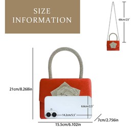 Clutch Purses Evening Bag for Women Party Prom Tie Events Velvet Handbag Shoulder Cross Body Bag With Detachable Chain
