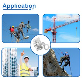 YERGOFE Climb Self Locking Rope Grab - Alloy Steel, Safety Protection 25 kN(Aprx 300LB), Used with 5/8’’ Lifeline Rope, for Construction, Climbing, Fall-Protection (Iron Free Lock)