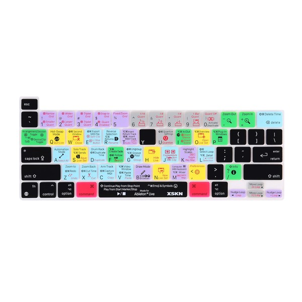 XSKN Ableton Live Shortcuts US Layout Silicone Keyboard Cover Skin