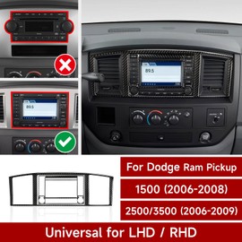 BRMYL Center Control CD Panel Decals for 2006 2007 2008 Dodge Ram 1500 2500 3500 Accessories Carbon Fiber Interior Stickers