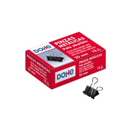 MTL – Pack of 12 Metal Clips, Black 25 mm