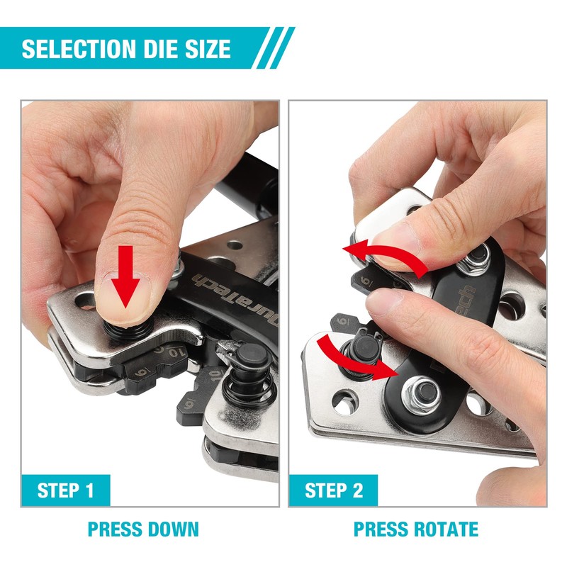 DURATECH Battery Cable Lug Crimping Tool with Wire Cutter-Wire Crimper