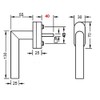 Stainless Steel Window Handle FG 13 Pin Length 40 mm
