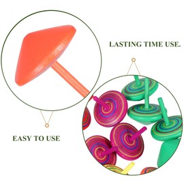 LIOOBO Set of 12 Hand Cranked Wooden Top Wooden Koma Wooden Koma Kids Toys Funny (Random Color)