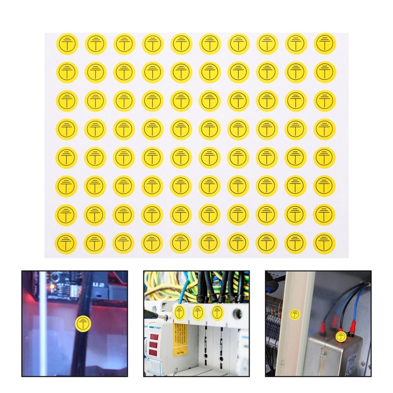 iplusmile 800pcs Ground Symbol Stickers Labels Safety Protective Earth Protective