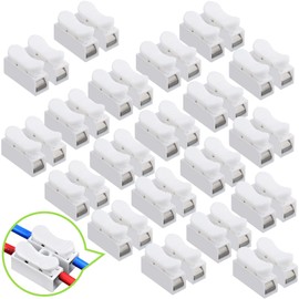 20 Pcs CH2 Quick Connector, Enhance Your LED Strip Light Setup- No Welding Quick Connector, Cable Clamp Terminal Block, Screw Terminal Barrier Block for LED Strip Light (20 Pcs)