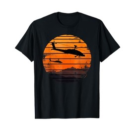 Desert Sunrise AH-64 Apache Attack Helicopter Vintage T-Shirt