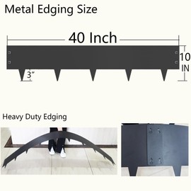 Metal Landscape Edging 10" H X 40" L, 6 Pack Heavy Duty Steel Garden Edging Border, Bendable Metal Landscaping Edging,10 Inch Tall Yard Lawn Flower Bed Edging (20Ft Total,Black)