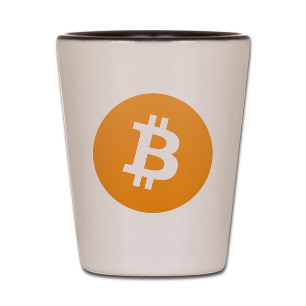 CafePress Bitcoin Logo Unique and Funny Shot Glass