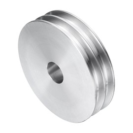 QUARKZMAN V-type pulley 17 mm bore 80 mm outer diameter double groove aluminium alloy for motor shaft drill 6 mm (1/4 inch) PU shaped belt