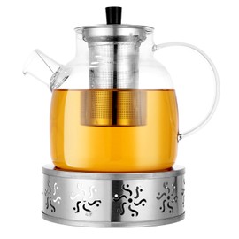 1500ML Teekanne mit Siebeinsatz,Teekanne mit Stövchen,1.5L Teekanne, Teekanne,Teekanne Glas mit Siebeinsatz,Teekanne mit Sieb Tea Pot,Tee kanne,Teekanne mit Siebeinsatz und Stövchen