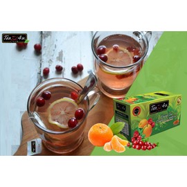 Antioxidant Rich Green Tea - Perfectly Blend with High Quality Flavors (Orange and Cranberry)