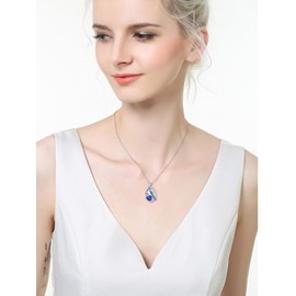 Midari Blue Jay Necklaces for Women 925 Sterling Silver Blue Jay Pendant Necklace Our Love Never Dies Blue Bird Jewelry Birthday Christmas Gifts for Bird Lover