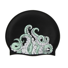 escualo Gorra para Natacion Unisex Adulto Modelo Kraken (Silicon) Impermeable, Unitalla, Color Negro