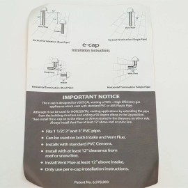 Supco ECAP321 PVC Rooftop Cap Flue Cap Vent Plumbing 1-1/2", 2", 3" Pipe Size