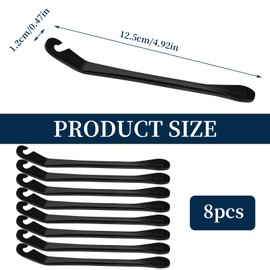 Huakaile Bike Tire Levers Tyre Spoon Stainless Steel Changing Tool for Changing Road & Mountain Bike Tubes Premium Bicycle Accessories with Hook Repair Tire Tool (4, Black)