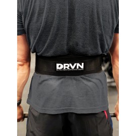 DRVN WOD Belt - CrossFit Weightlifting Belt, Men/Women Powerlifting Belt with Fully Adjustable Support Strap (Medium)