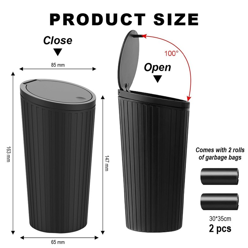 YOYEAH Car Trash Can - Odour-Proof Mini Trash Can for
