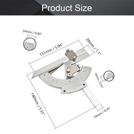 Utoolmart 0-320°Universal Stainless Steel Vernier Bevel Protractor, for Woodworking, Carpenter, Construction, DIY Precision Angle Measuring Finder Ruler Tool 1 Pcs