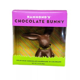 Hammond’s Chocolate Bunny Solid Milk Chocolate Made In Colorado. 2.4oz/68g