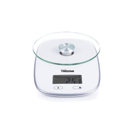 Tristar KW-2445 Küchenwaage Maximale Tragkraft: 5 kg Gehärtete Glasplatte, Glas, weiß