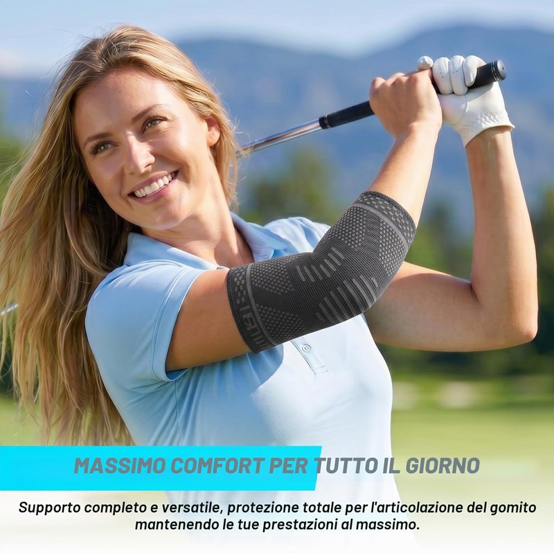 Lexniush Tutore Epicondilite Gomito, Tutore a Compressione per Gomito, Gomitiera
