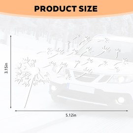 Sandfren 2PCS Dandelion Flying Car Sticker, 5" x 3" Waterproof Vehicle Window Decal with Music Notes, Die Cut Automotive Bumper Sticker Accessories, Universal for SUV, Sedan, Truck (White)