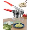 Stainless Steel Vegetable Squeezer, Upgrade Red Silicone Handle Metal Vegetable