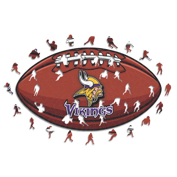 Iconic Puzzles, Minnesota Vikings Crest 100% Ecologically Sustainable Wooden Jigsaw
