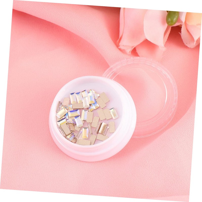 BIUDECO 1bag Rectangular Manicure Diamond Nail Art Rhinestones Decorations DIY