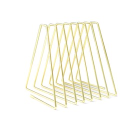 Metal Triangle Bookcase, Magazine Holder, Document Folder Stand, Suitable for Placing Books and Documents in Study, Office and Bedroom (Gold)