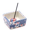 Square Incense Burner, Room Incense Burner, Kimono Pattern, Mino Ware,