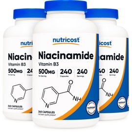 Nutricost Nutricost Niacinamide (Vitamin B3) 500mg, 240 Capsules (3 Bottles)