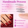 240PC Extra Short Press on Nail Square Red Fake Nails
