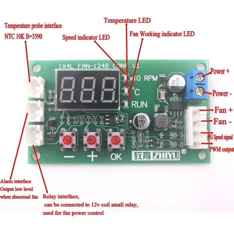 JZK Digital PWM Driver Module, DC 12V 24V 48V PWM