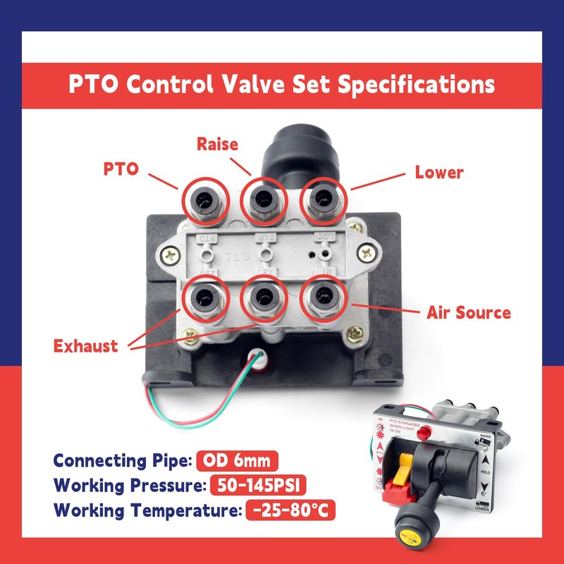 Dusledel PTO Switch Control Dual Valve Air Set with Kickout