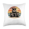 Retro Sunset Hamster Silhouette Hamsters Throw Pillow