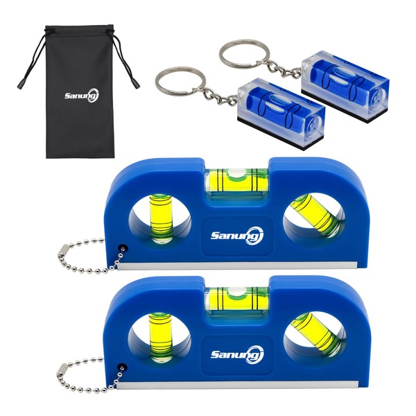 Sanung Magnetic Level Set, 2PCS Portable Bubble Torpedo Levels +