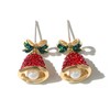 Acrylic Christmas Tree Earrings for Women Red Crystal Bell Bow