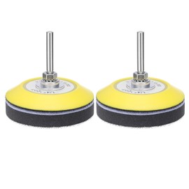 sourcing map 3 Inch Hook and Loop Sanding Disc Pads Polyurethane Drill Sanding Attachment, Sand Paper for Power Tools - Yellow + Black 1 Set 3pcs